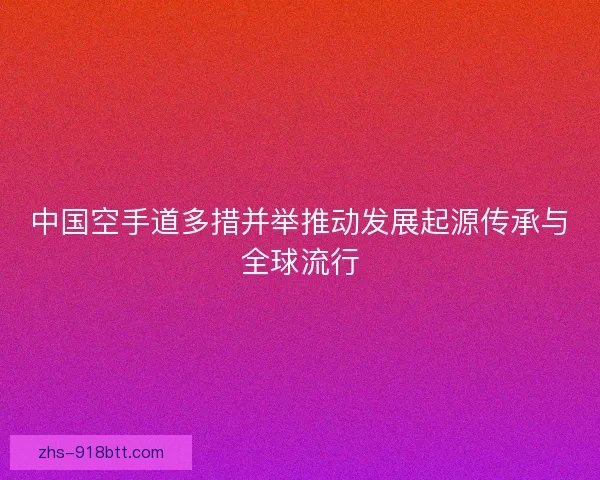 中国空手道多措并举推动发展起源传承与全球流行